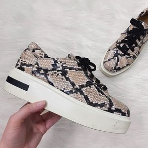 Linea Paolo Snakeskin Print Platform Sneakers Shoe